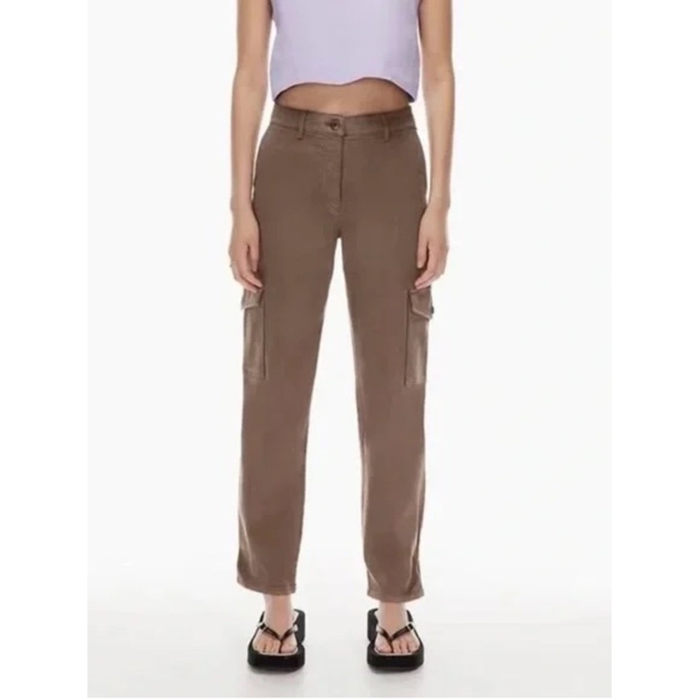 Aritzia Wilfred Free Modern Cargo Pant Taupe Brown High Rise Utility Pant 6